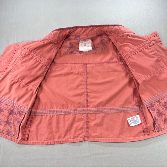 Hei Hei Anthropologie Utility Jacket Women’s Medium Pink Coral Cargo Jacket - Picture 3 of 11